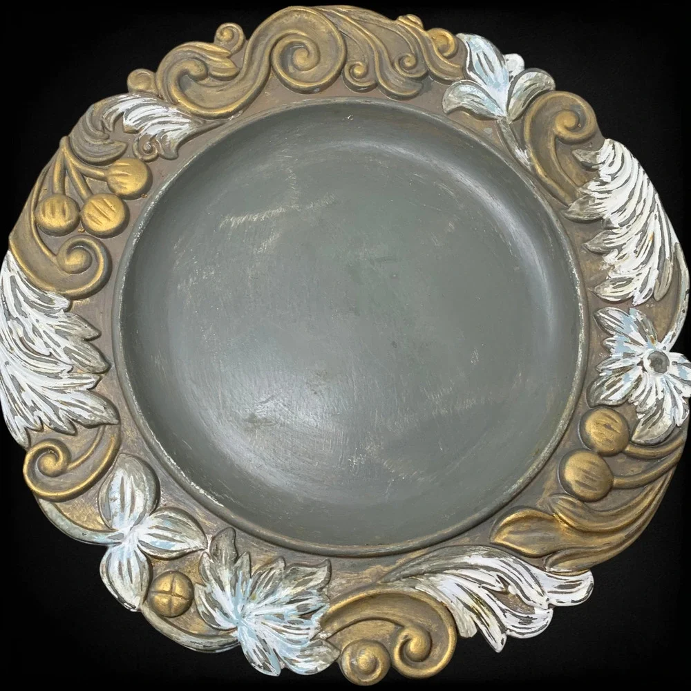Vtg Lot 4 x Pottery Barn Decorative Charger Plates 14